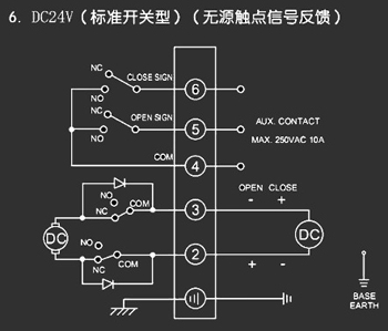 ＤＣ24Ｖ標準開關型<a href='http://m.pllemiao.cn/Product/diefa/diandongdiefa/' target='_blank'>電動<a href='http://m.pllemiao.cn/Product/diefa/' target='_blank'>蝶閥</a></a>接線圖